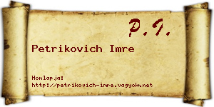 Petrikovich Imre névjegykártya